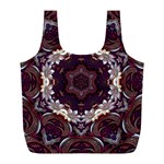 Rosette Kaleidoscope Mosaic Abstract Background Full Print Recycle Bag (L) Front