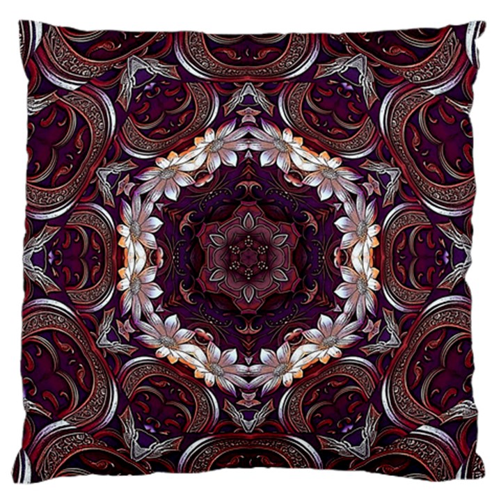 Rosette Kaleidoscope Mosaic Abstract Background Standard Premium Plush Fleece Cushion Case (Two Sides)