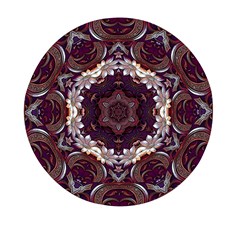 Rosette Kaleidoscope Mosaic Abstract Background Mini Round Pill Box by Jancukart