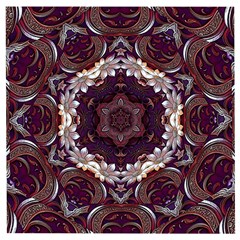 Rosette Kaleidoscope Mosaic Abstract Background Wooden Puzzle Square by Jancukart