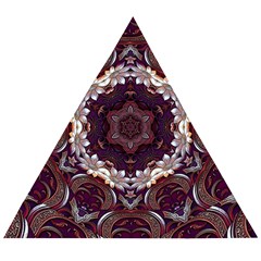 Rosette Kaleidoscope Mosaic Abstract Background Wooden Puzzle Triangle