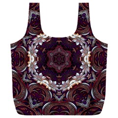 Rosette Kaleidoscope Mosaic Abstract Background Full Print Recycle Bag (xxl) by Jancukart