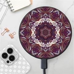 Rosette Kaleidoscope Mosaic Abstract Background Wireless Fast Charger(black) by Jancukart