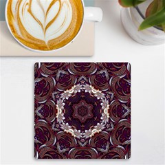 Rosette Kaleidoscope Mosaic Abstract Background Uv Print Square Tile Coaster  by Jancukart