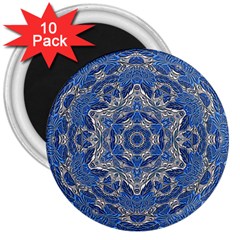 Mandala Rosette Kaleidoscope Abstract Background 3  Magnets (10 Pack)  by Jancukart