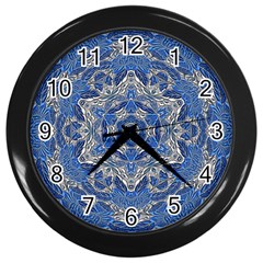 Mandala Rosette Kaleidoscope Abstract Background Wall Clock (black) by Jancukart