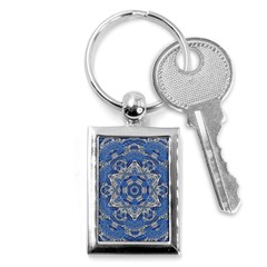 Mandala Rosette Kaleidoscope Abstract Background Key Chain (rectangle)