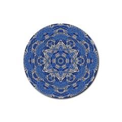 Mandala Rosette Kaleidoscope Abstract Background Rubber Round Coaster (4 Pack)