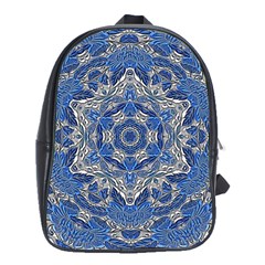 Mandala Rosette Kaleidoscope Abstract Background School Bag (xl) by Jancukart