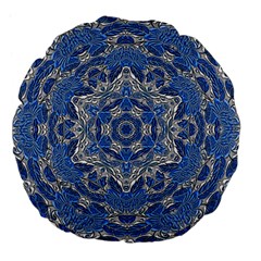 Mandala Rosette Kaleidoscope Abstract Background Large 18  Premium Flano Round Cushions by Jancukart