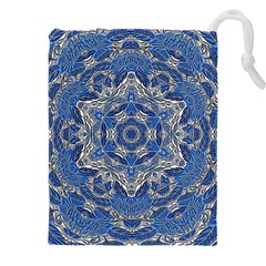 Mandala Rosette Kaleidoscope Abstract Background Drawstring Pouch (4xl) by Jancukart