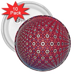 Sphere Spherical Metallic Colorful Circular Orb 3  Buttons (10 Pack) 