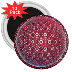 Sphere Spherical Metallic Colorful Circular Orb 3  Magnets (10 Pack) 