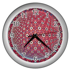 Sphere Spherical Metallic Colorful Circular Orb Wall Clock (silver)