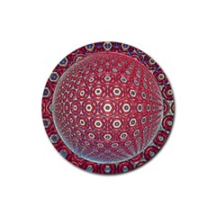 Sphere Spherical Metallic Colorful Circular Orb Rubber Round Coaster (4 Pack)