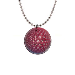 Sphere Spherical Metallic Colorful Circular Orb 1  Button Necklace by Jancukart