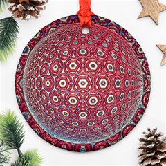 Sphere Spherical Metallic Colorful Circular Orb Round Ornament (two Sides)