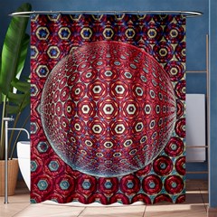 Sphere Spherical Metallic Colorful Circular Orb Shower Curtain 60  X 72  (medium) 