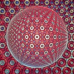 Sphere Spherical Metallic Colorful Circular Orb Play Mat (square)