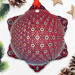 Sphere Spherical Metallic Colorful Circular Orb Snowflake Ornament (two Sides) by Jancukart