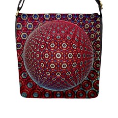 Sphere Spherical Metallic Colorful Circular Orb Flap Closure Messenger Bag (l) by Jancukart