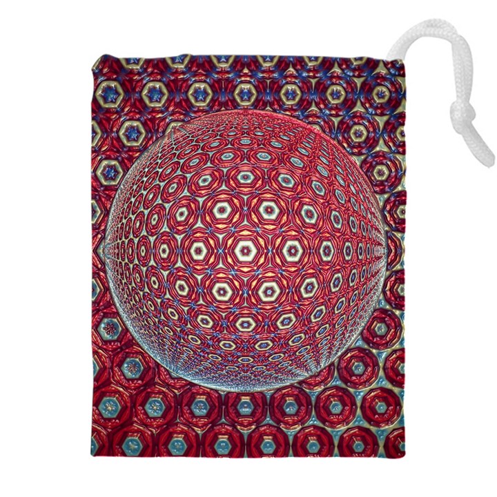 Sphere Spherical Metallic Colorful Circular Orb Drawstring Pouch (4XL)