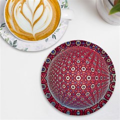 Sphere Spherical Metallic Colorful Circular Orb Uv Print Round Tile Coaster