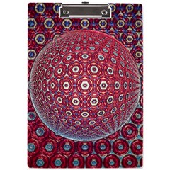 Sphere Spherical Metallic Colorful Circular Orb A4 Acrylic Clipboard by Jancukart