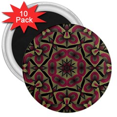 Mandala Rosette Pattern Kaleidoscope Abstract 3  Magnets (10 Pack) 