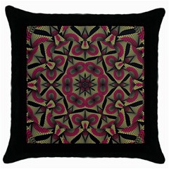 Mandala Rosette Pattern Kaleidoscope Abstract Throw Pillow Case (black)