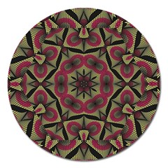 Mandala Rosette Pattern Kaleidoscope Abstract Magnet 5  (round)