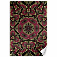 Mandala Rosette Pattern Kaleidoscope Abstract Canvas 12  X 18  by Jancukart