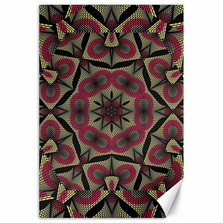 Mandala Rosette Pattern Kaleidoscope Abstract Canvas 20  x 30 