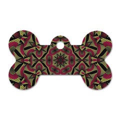 Mandala Rosette Pattern Kaleidoscope Abstract Dog Tag Bone (two Sides)