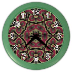 Mandala Rosette Pattern Kaleidoscope Abstract Color Wall Clock