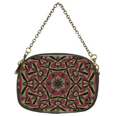 Mandala Rosette Pattern Kaleidoscope Abstract Chain Purse (two Sides)