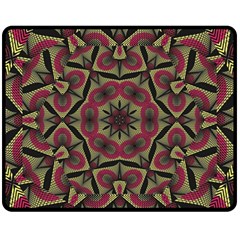 Mandala Rosette Pattern Kaleidoscope Abstract One Side Fleece Blanket (medium) by Jancukart