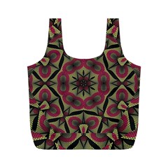 Mandala Rosette Pattern Kaleidoscope Abstract Full Print Recycle Bag (m)