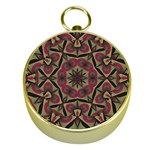 Mandala Rosette Pattern Kaleidoscope Abstract Gold Compasses Front