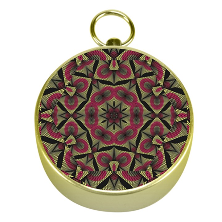 Mandala Rosette Pattern Kaleidoscope Abstract Gold Compasses