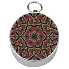 Mandala Rosette Pattern Kaleidoscope Abstract Silver Compasses by Jancukart