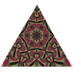 Mandala Rosette Pattern Kaleidoscope Abstract Wooden Puzzle Triangle by Jancukart