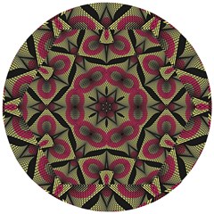 Mandala Rosette Pattern Kaleidoscope Abstract Wooden Puzzle Round