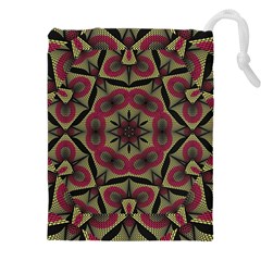 Mandala Rosette Pattern Kaleidoscope Abstract Drawstring Pouch (4xl)