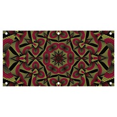 Mandala Rosette Pattern Kaleidoscope Abstract Banner And Sign 4  X 2  by Jancukart