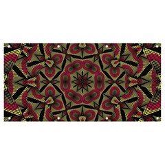 Mandala Rosette Pattern Kaleidoscope Abstract Banner And Sign 8  X 4  by Jancukart