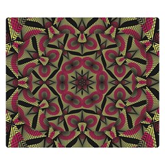 Mandala Rosette Pattern Kaleidoscope Abstract One Side Premium Plush Fleece Blanket (small) by Jancukart