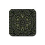 Mandala Rosette Kaleidoscope Floral Background Rubber Coaster (Square) Front