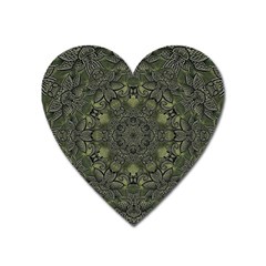 Mandala Rosette Kaleidoscope Floral Background Heart Magnet