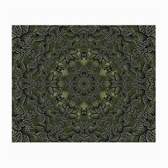 Mandala Rosette Kaleidoscope Floral Background Small Glasses Cloth by Jancukart